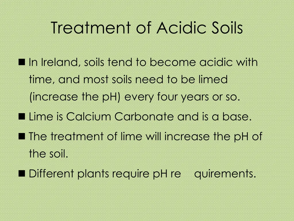treatment of acidic soils