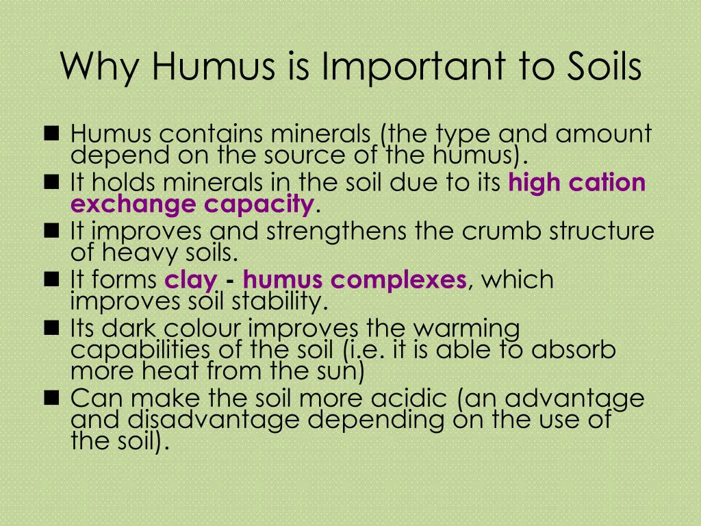 why humus is important to soils