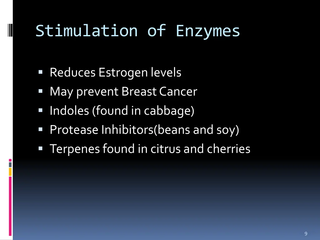 stimulation of enzymes