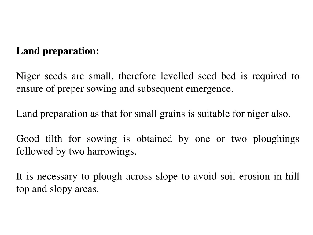 land preparation