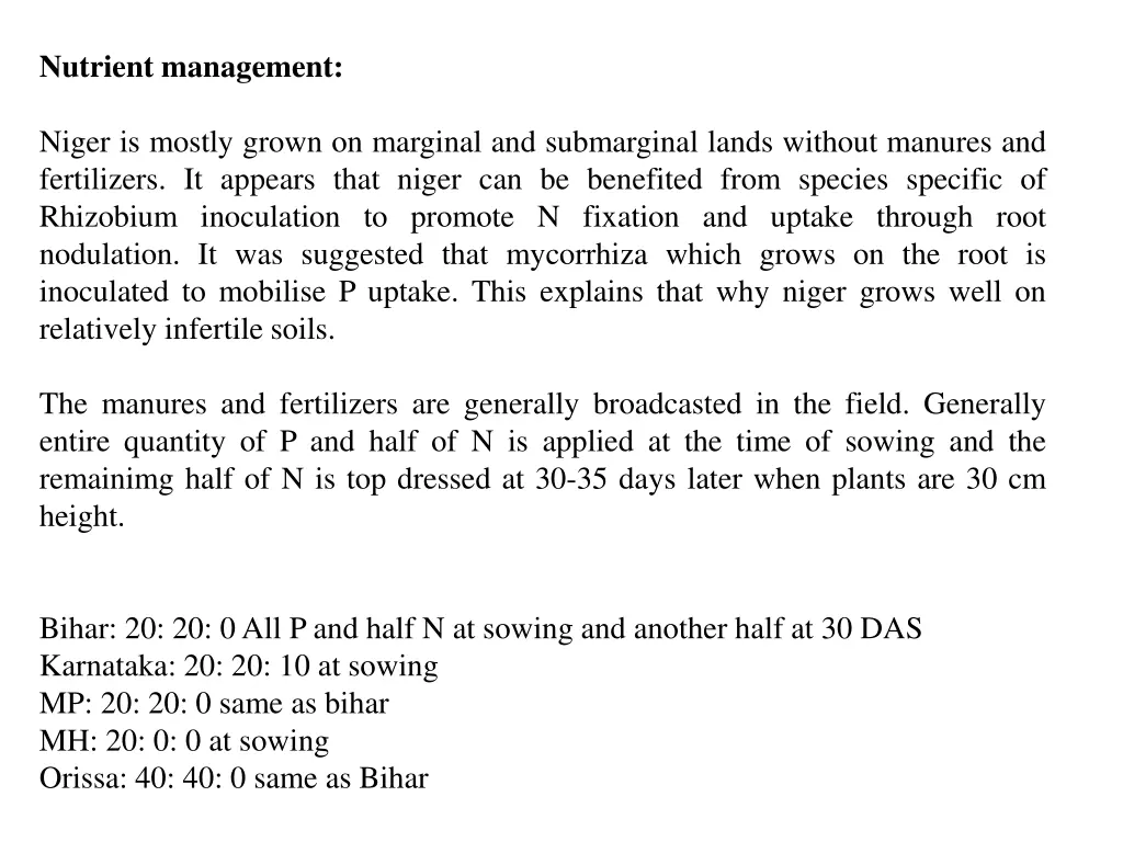 nutrient management