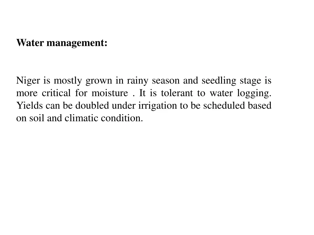 water management