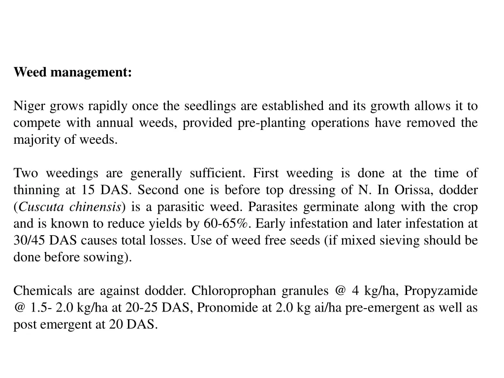 weed management