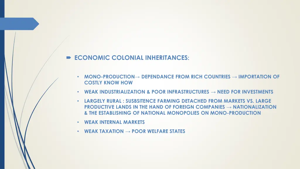 economic colonial inheritances