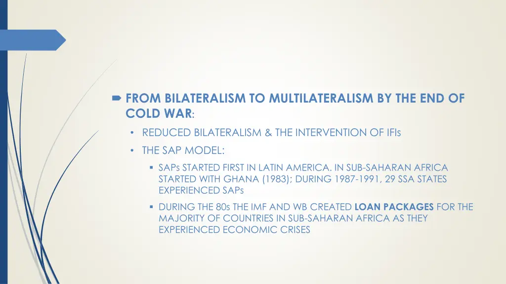 from bilateralism to multilateralism