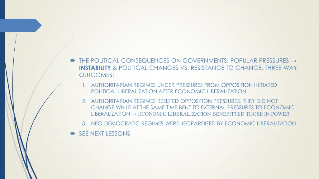 the political consequences on governments popular