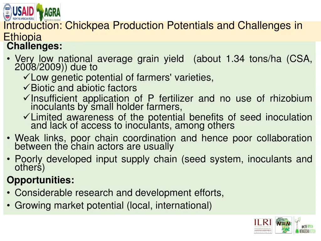 introduction chickpea production potentials 1