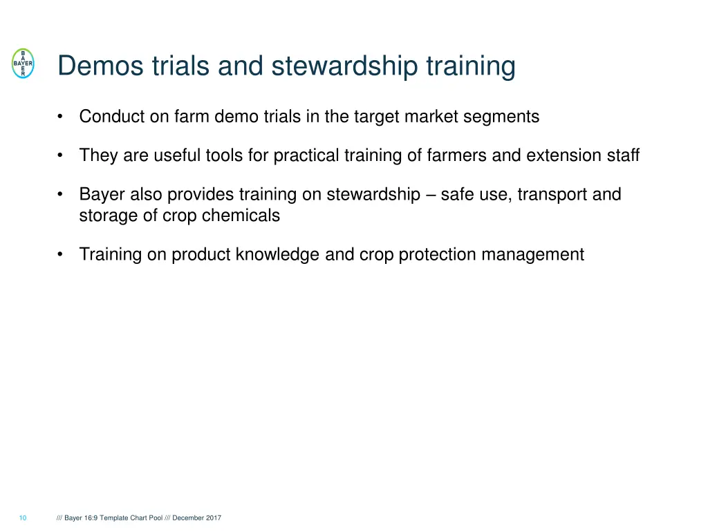 demos trials and stewardship training