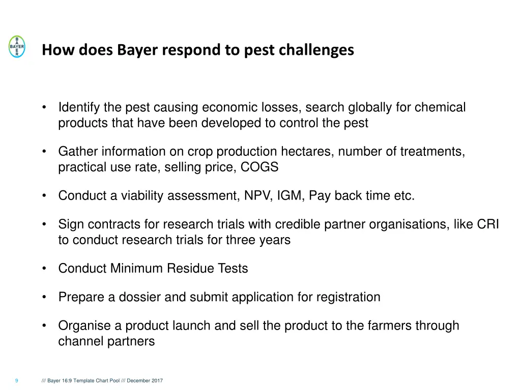 how does bayer respond to pest challenges