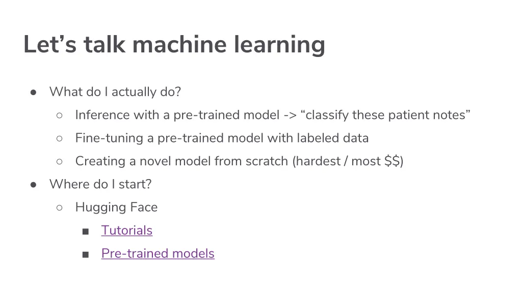 let s talk machine learning
