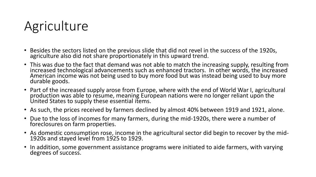 agriculture