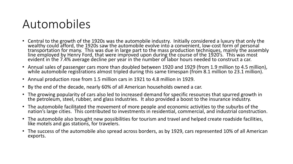 automobiles
