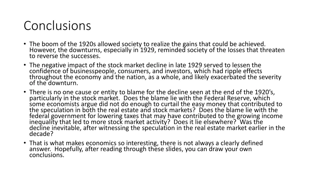 conclusions