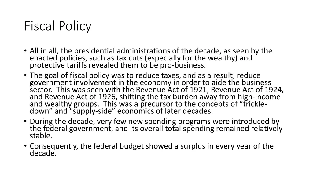 fiscal policy