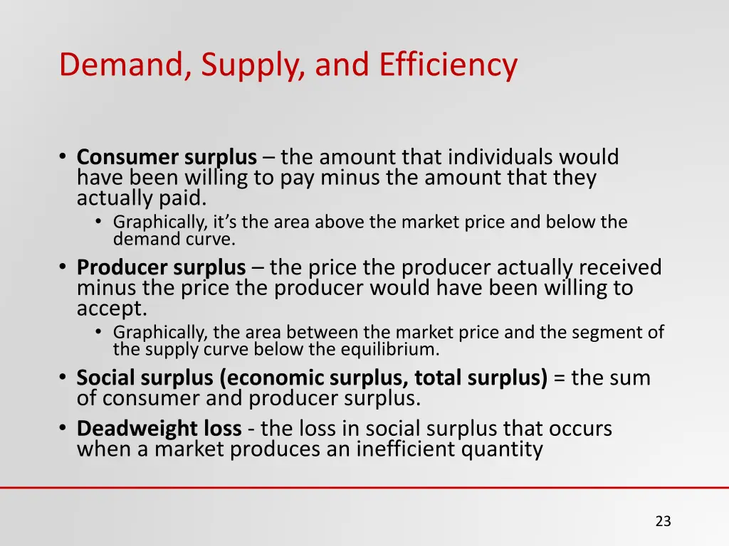 demand supply and efficiency