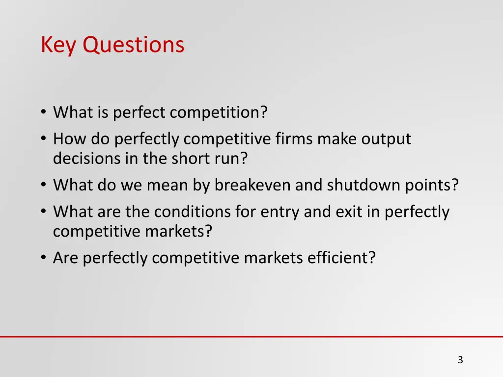 key questions