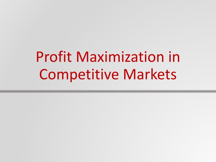 profit maximization in competitive markets