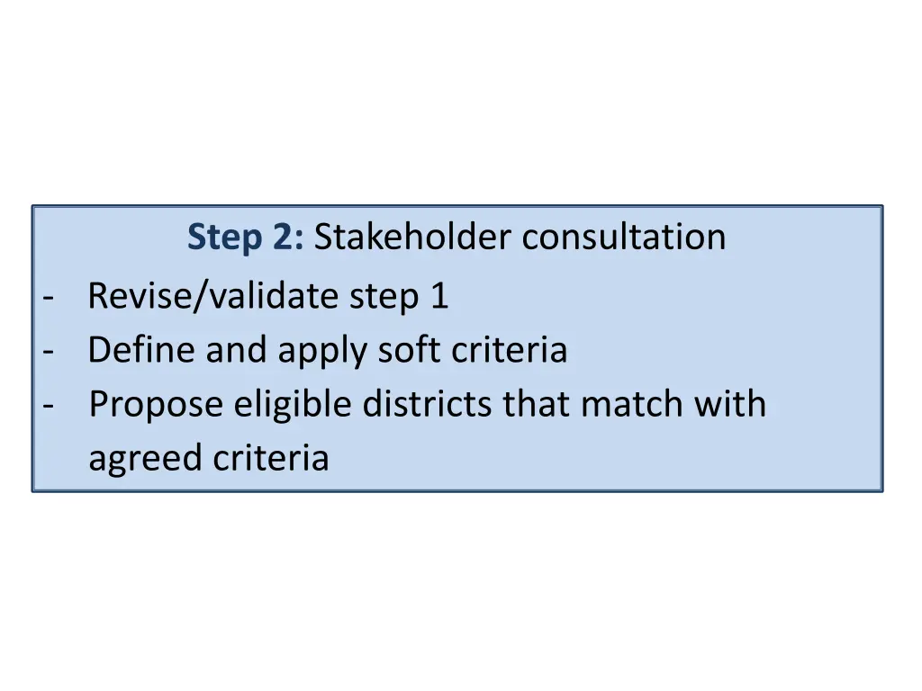 step 2 stakeholder consultation revise validate
