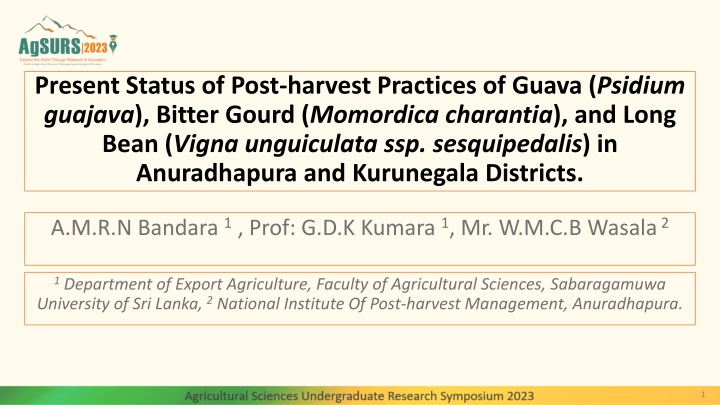 present status of post harvest practices of guava