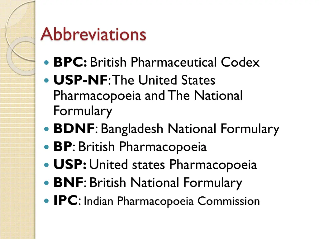 abbreviations