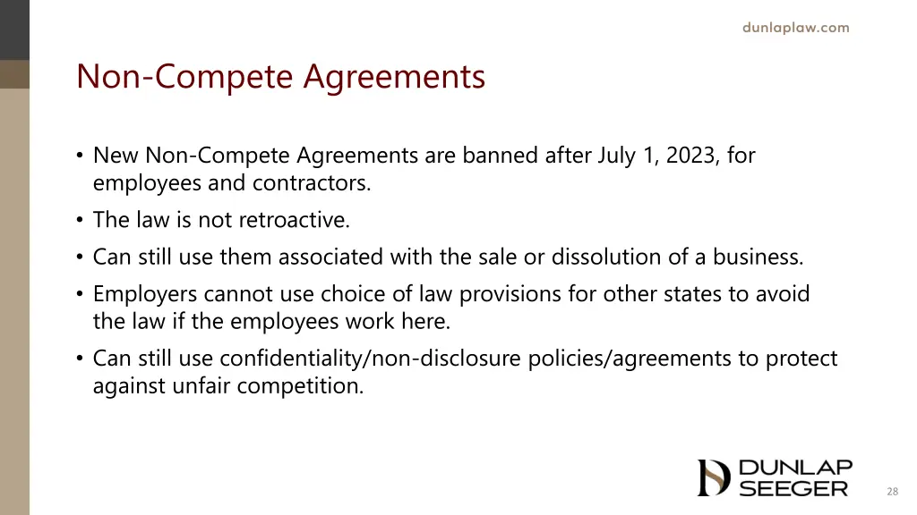 non compete agreements