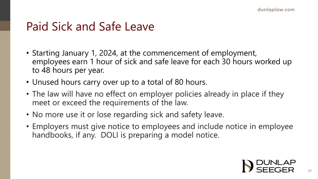 paid sick and safe leave