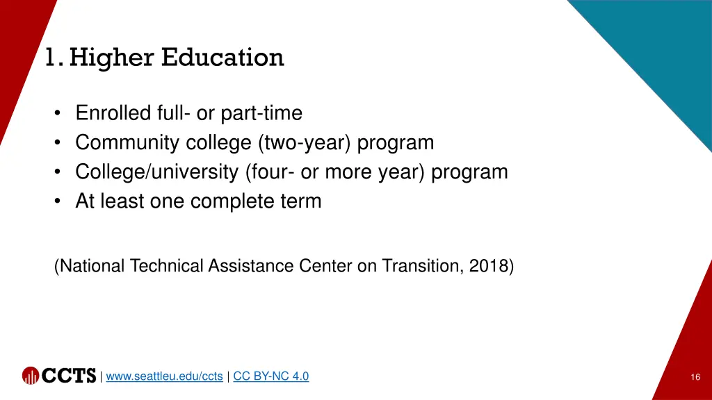 1 higher education