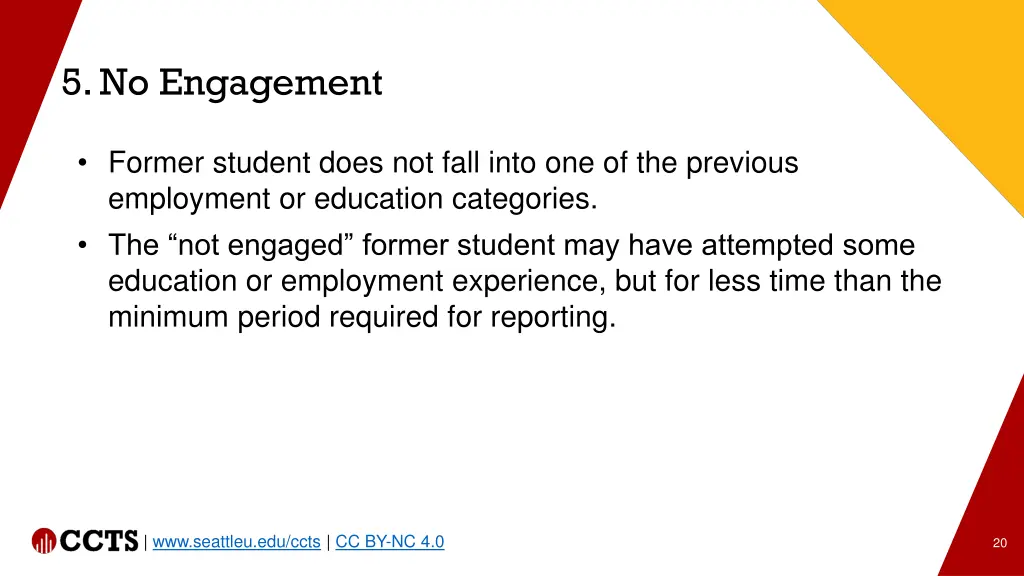5 no engagement