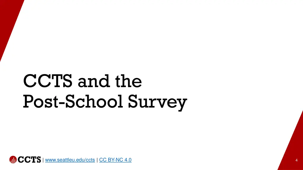 ccts and the post school survey