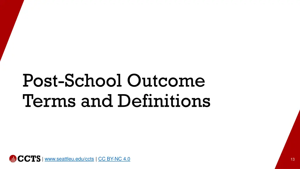 post school outcome terms and definitions