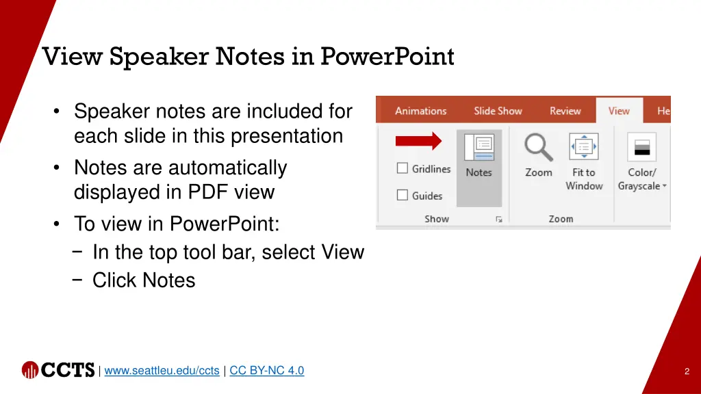 view speaker notes in powerpoint