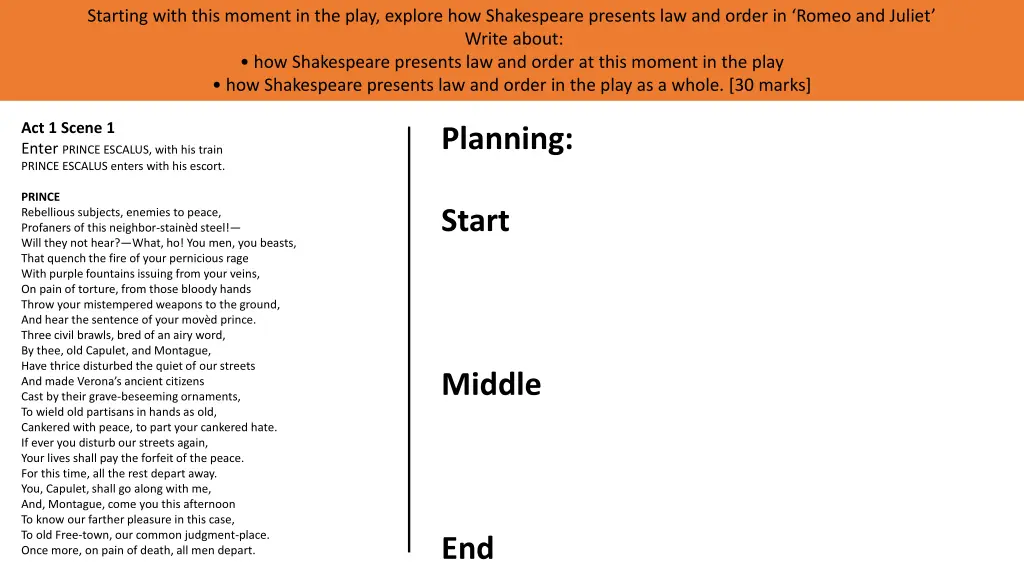 starting with this moment in the play explore 1