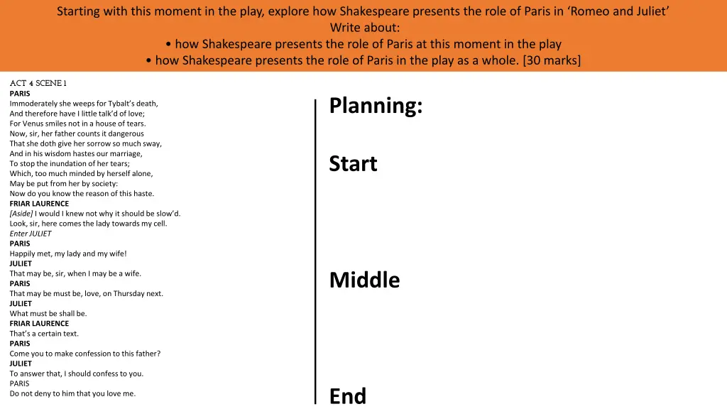 starting with this moment in the play explore 17