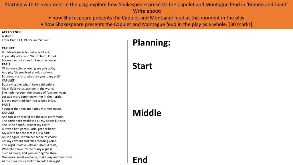 starting with this moment in the play explore 3