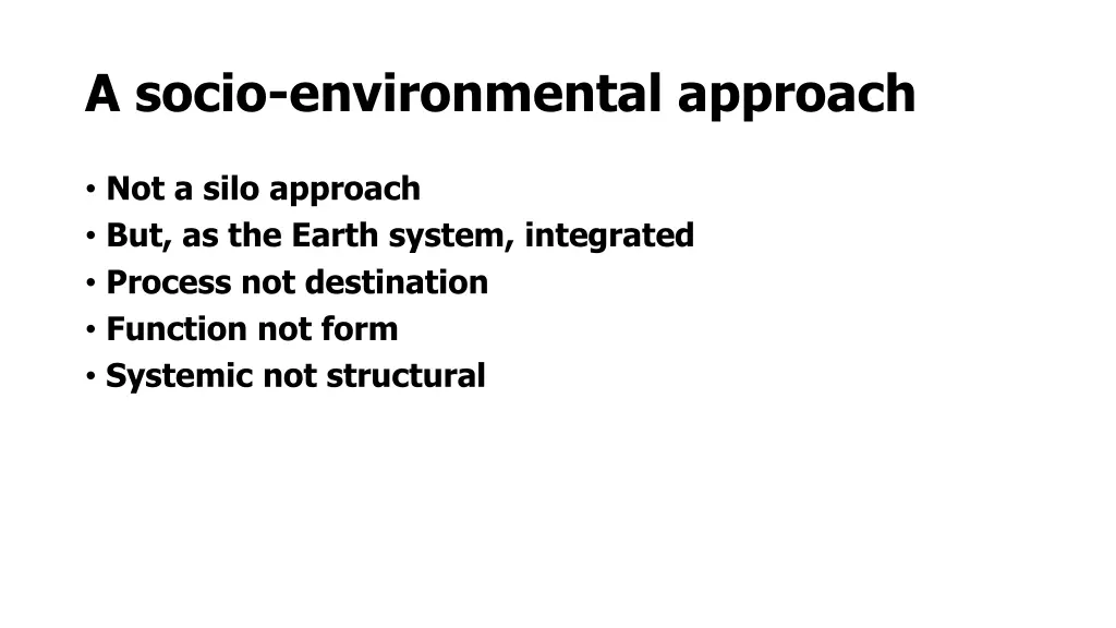 a socio environmental approach