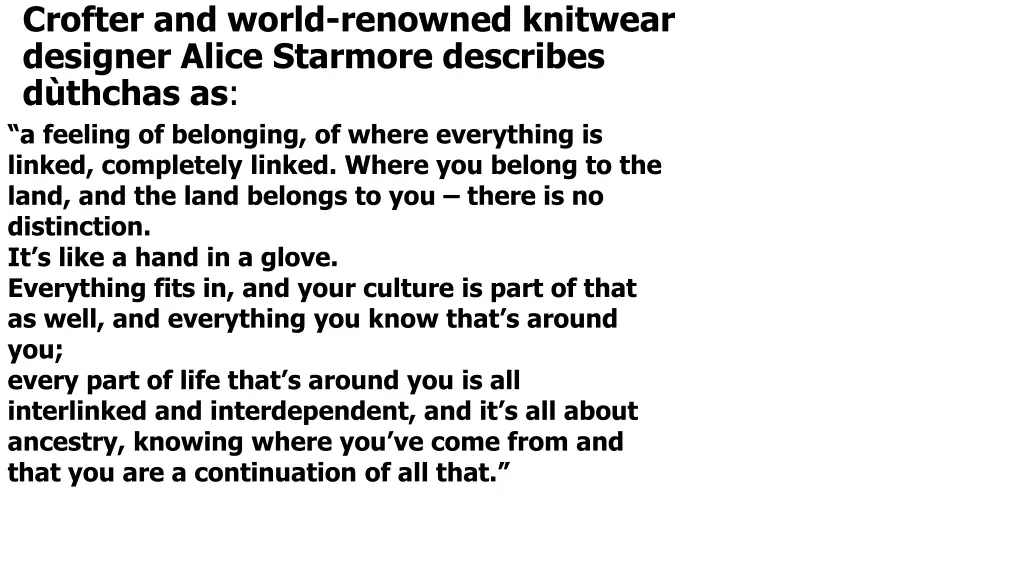 crofter and world renowned knitwear designer