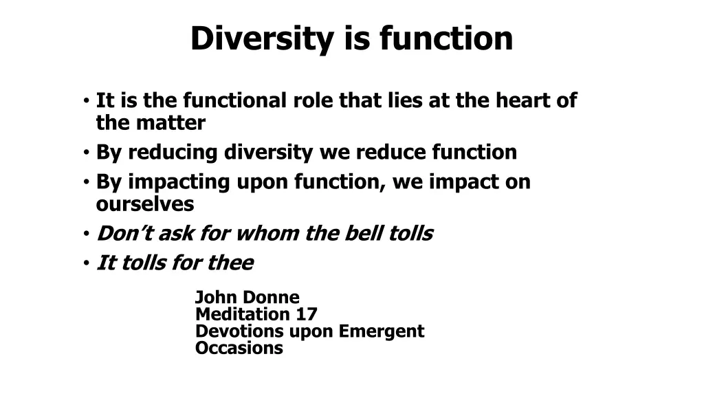 diversity is function