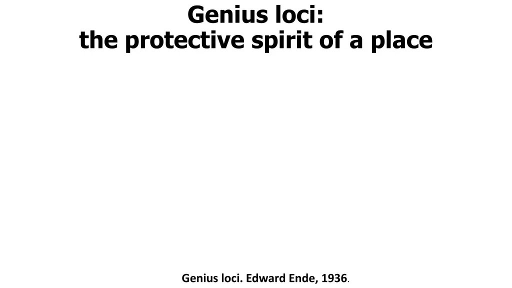 genius loci 1