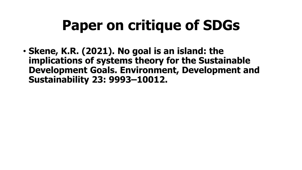 paper on critique of sdgs