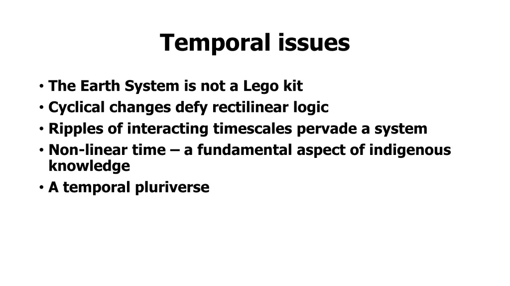 temporal issues
