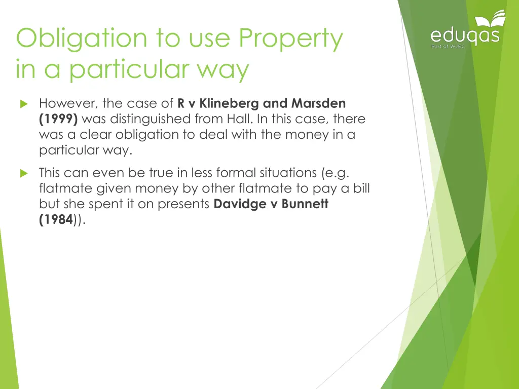 obligation to use property in a particular way 1
