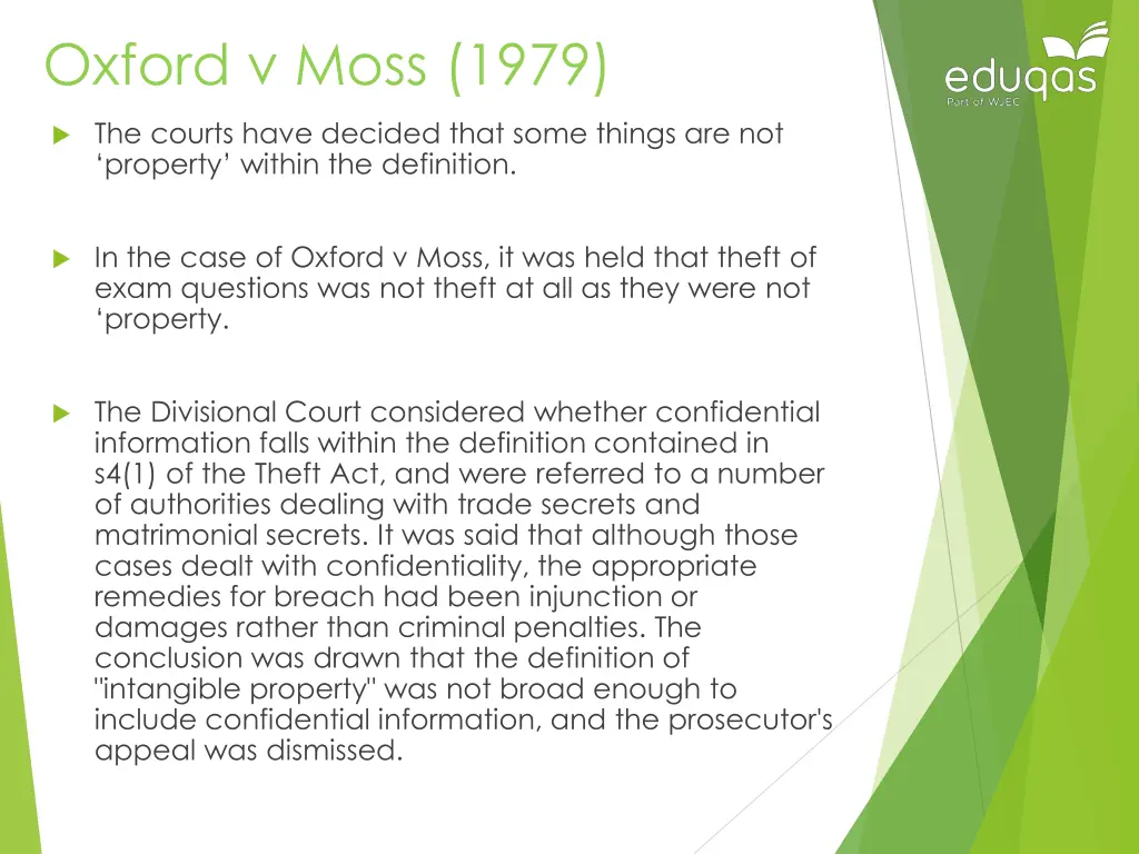 oxford v moss 1979