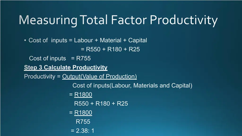 measuring total factor productivity 1
