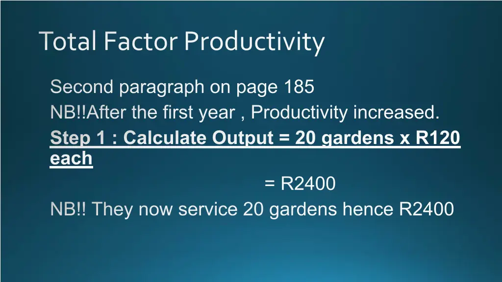 total factor productivity