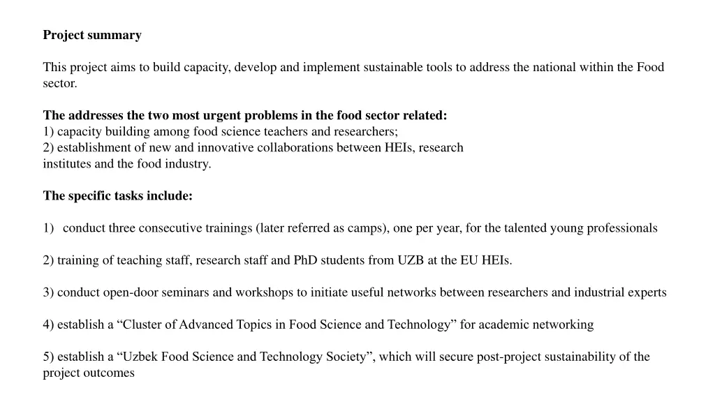 project summary