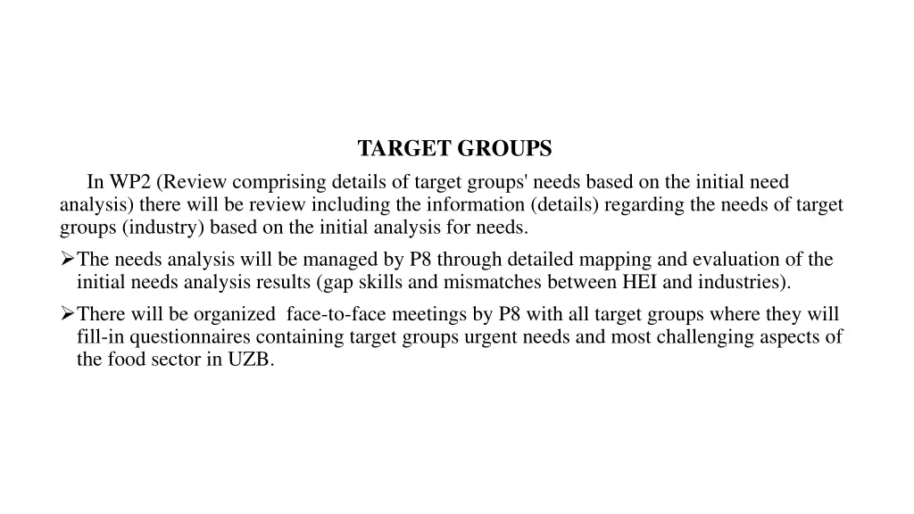 target groups