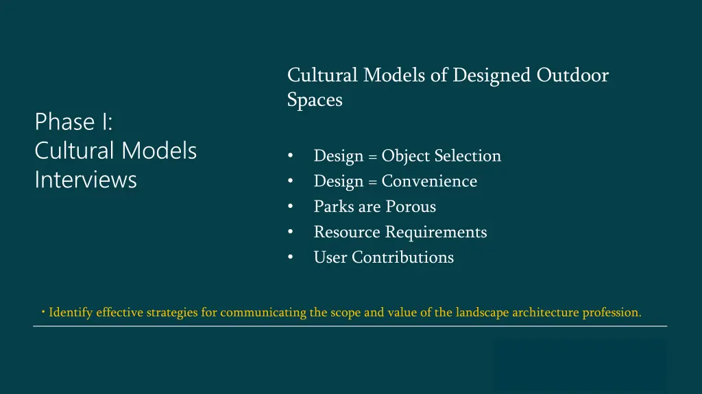 cultural models of designed outdoor spaces