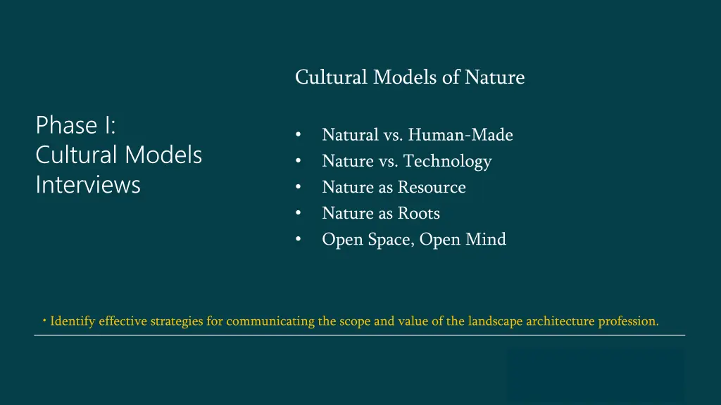 cultural models of nature
