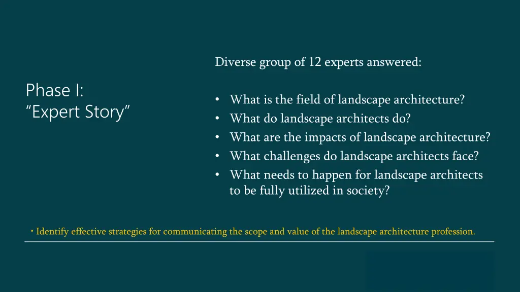 diverse group of 12 experts answered