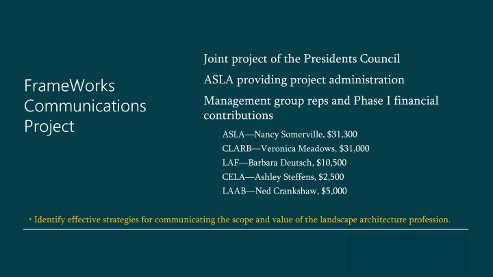 joint project of the presidents council